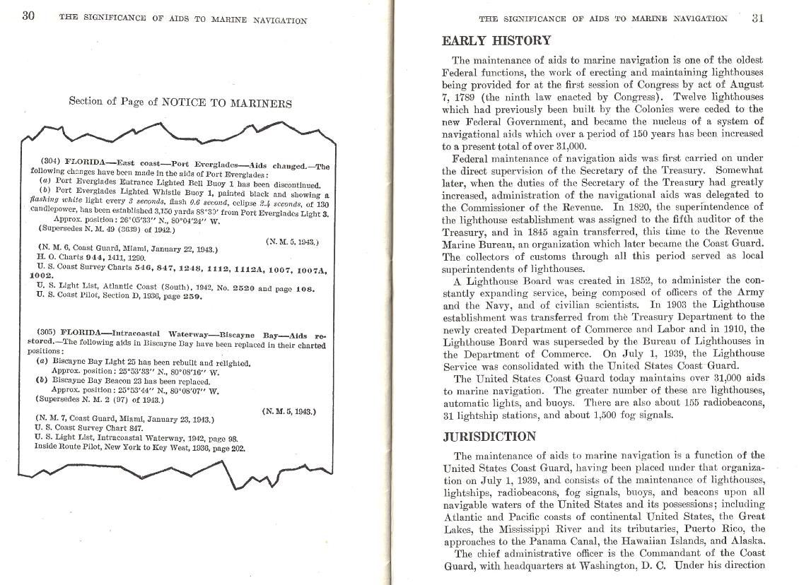 US Coast Guard- Significance of Aids to Navigation - 1943 Early History