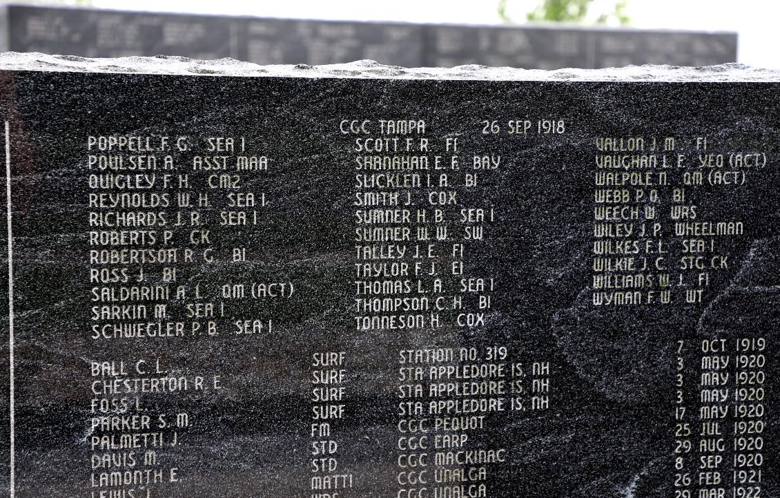 Cape May CG Training Center - Coast Guard Enlisted Memorial 1918 Tampa