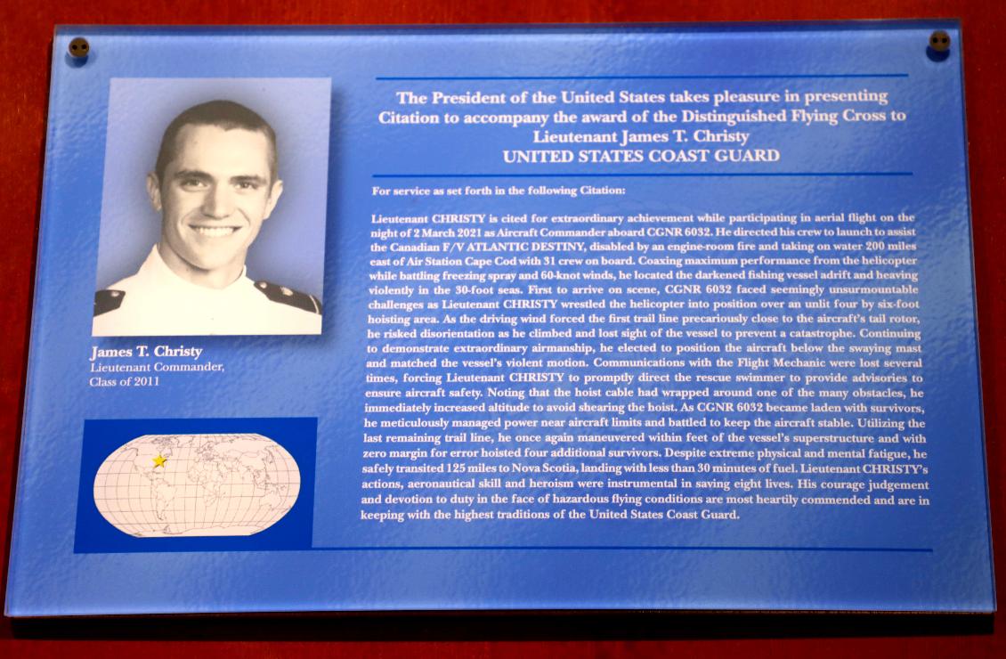 Lt. James T Christy  Class of 2011 - Distinguished Flying Cross - U.S. Coast Guard Academy