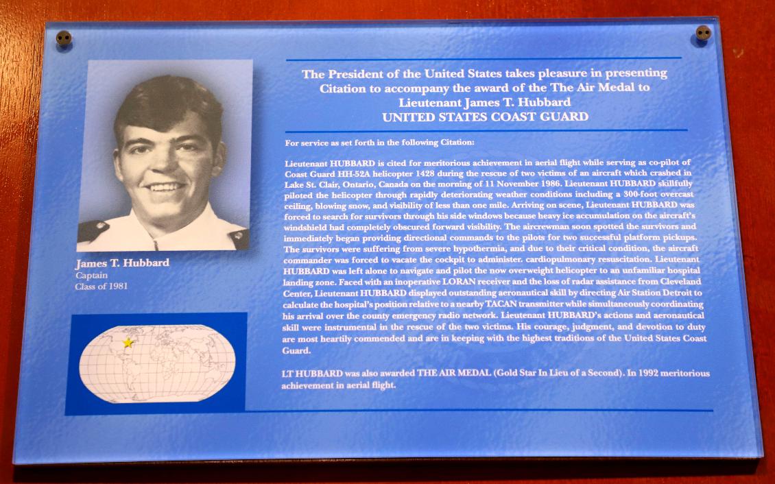 Lt. James T Hubbard Class of 1981 Air Medal - U.S. Coast Guard Academy