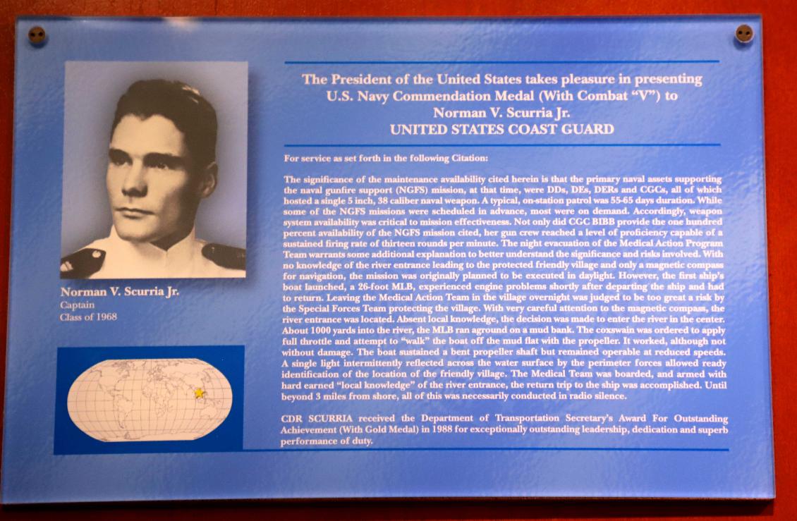 Commander Norman V Scurria Jr Navy Commendation Award - U.S> Coast Guard Academy