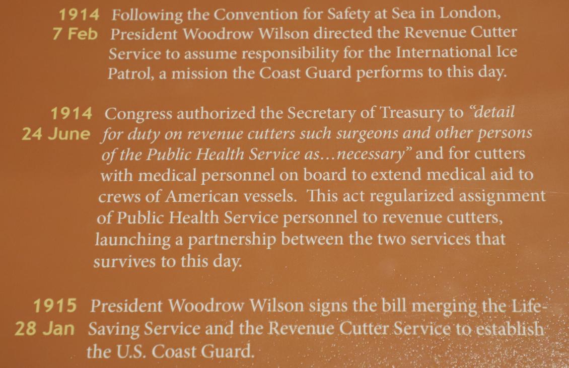 US Coast Guard Academy Museum - Timeline 1914