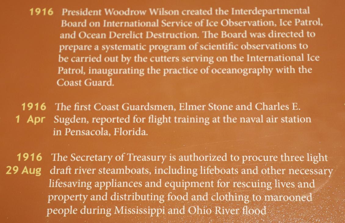 US Coast Guard Academy Museum - Timeline 1916