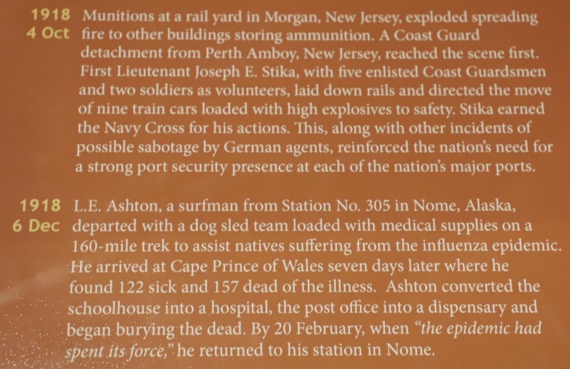 US Coast Guard Academy Museum - Timeline 1918 October