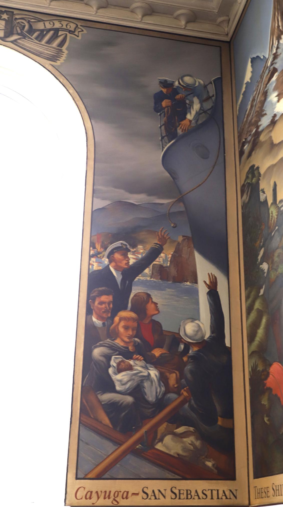 U.S. Coast Guard Academy - Hamilton Hall Mural -  Cayuga San Sebastian 1936
