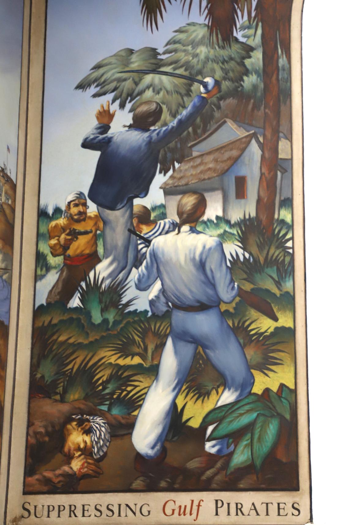 U.S. Coast Guard Academy - Hamilton Hall Mural - Suppressing Gulf Pirates