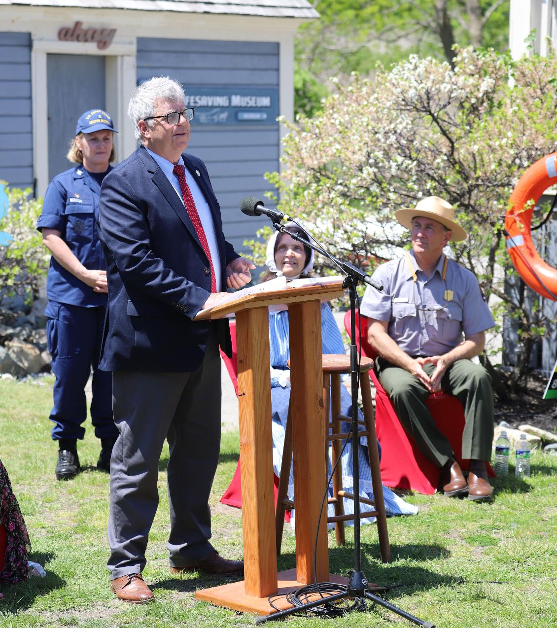 Retirement of Boston Light Keeper Dr. Sally Snowman at Hull Lifesaving Museum May 22 2024 Mike McGurl Director Hull Lifesaving Museum