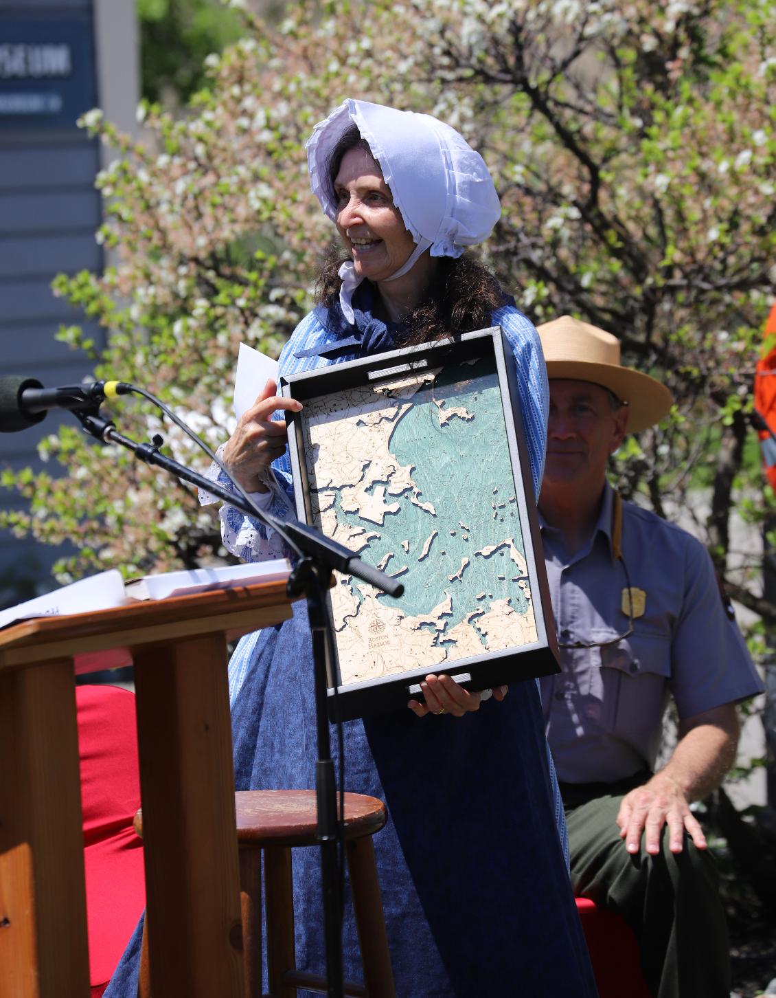 Retirement of Boston Light Keeper Dr. Sally Snowman at Hull Lifesaving Museum May 22 2024 Dr Sally Snowman Map of Boston Harbor