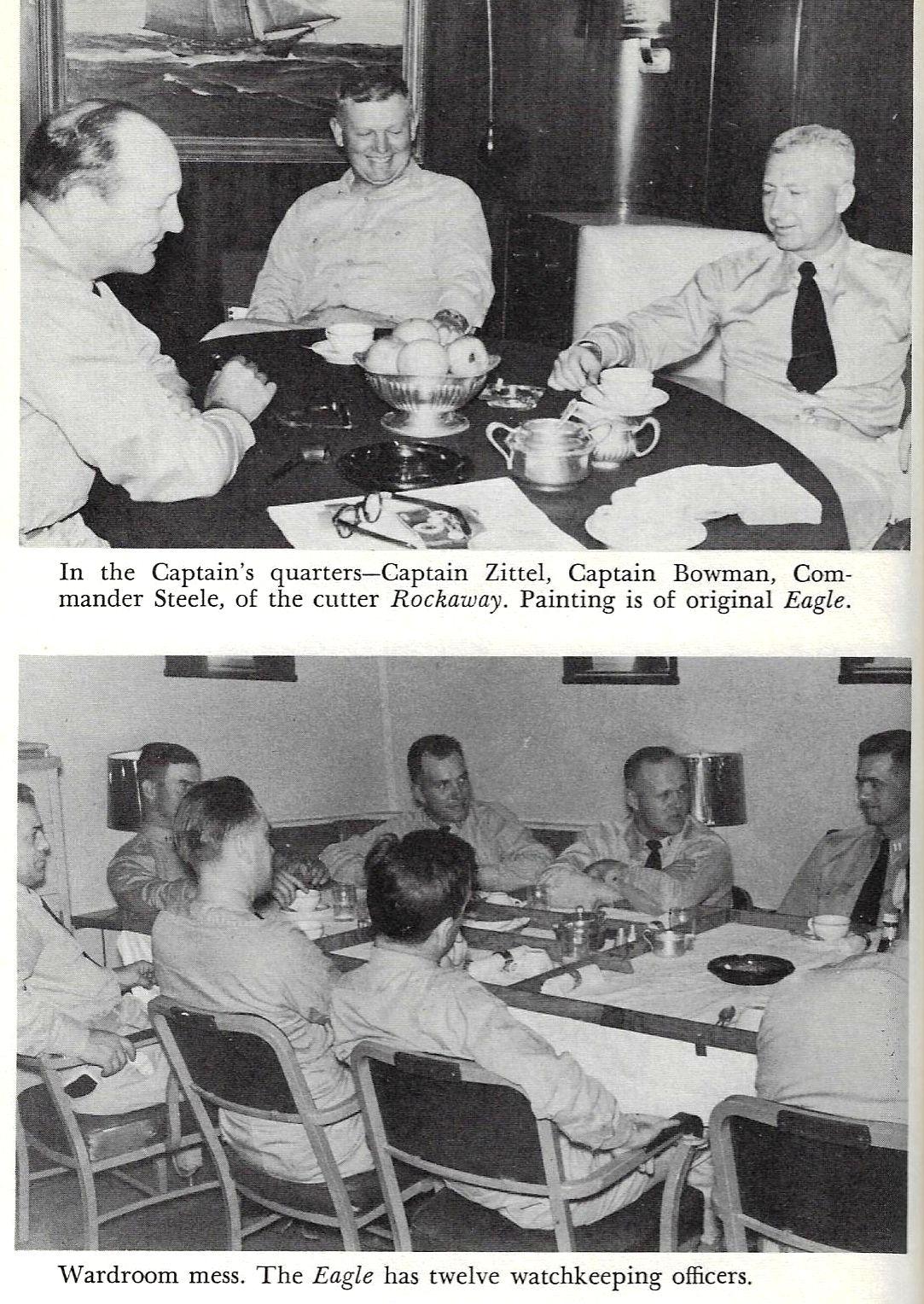 Sailing U.S. Coast Guard Eagle 1955 - Page 112 Captain Bowman & Captain Zittel in Wardroom