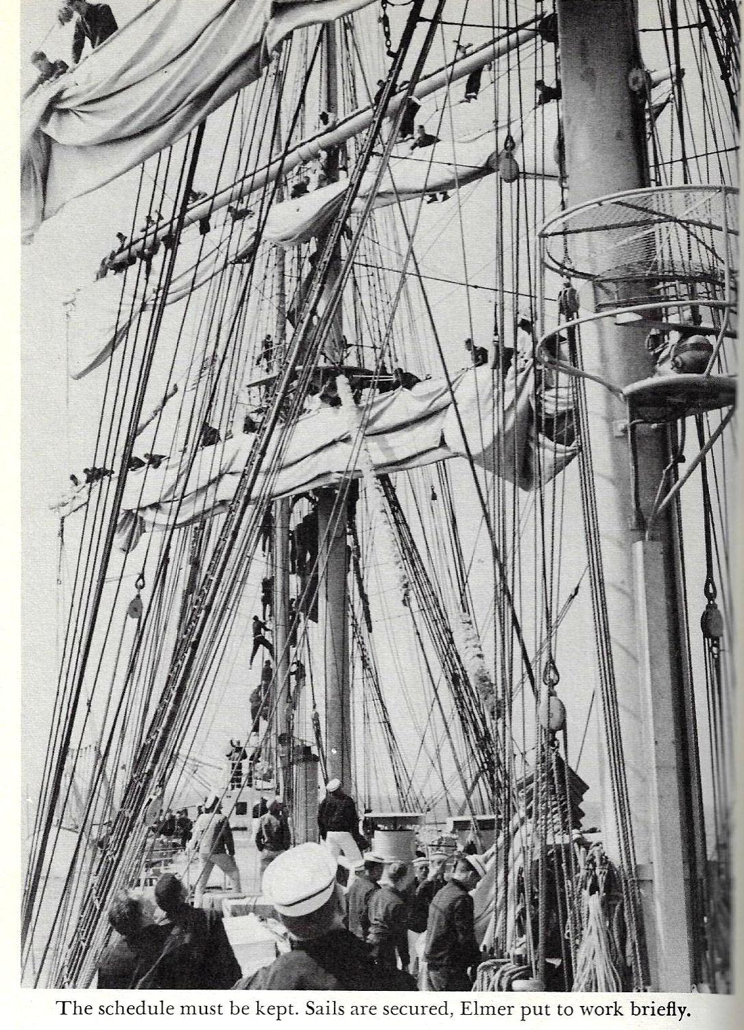 Sailing U.S. Coast Guard Eagle 1955 - Page 156 Securing Sails