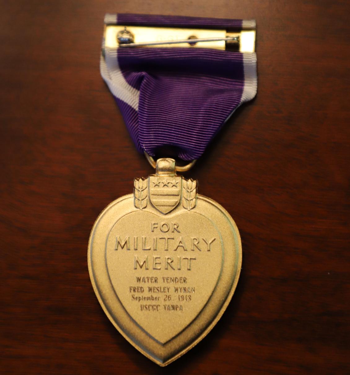 Fred Wesley Wyman - Lost on the Coast Guard Cutter Tampa September 26 1918 Purple Heart