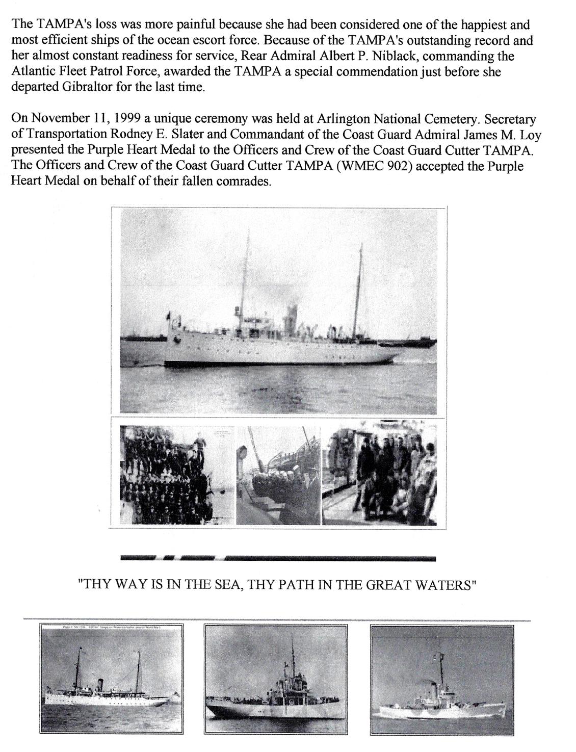 Fred Wesley Wyman - Lost on the Coast Guard Cutter Tampa September 26 1918